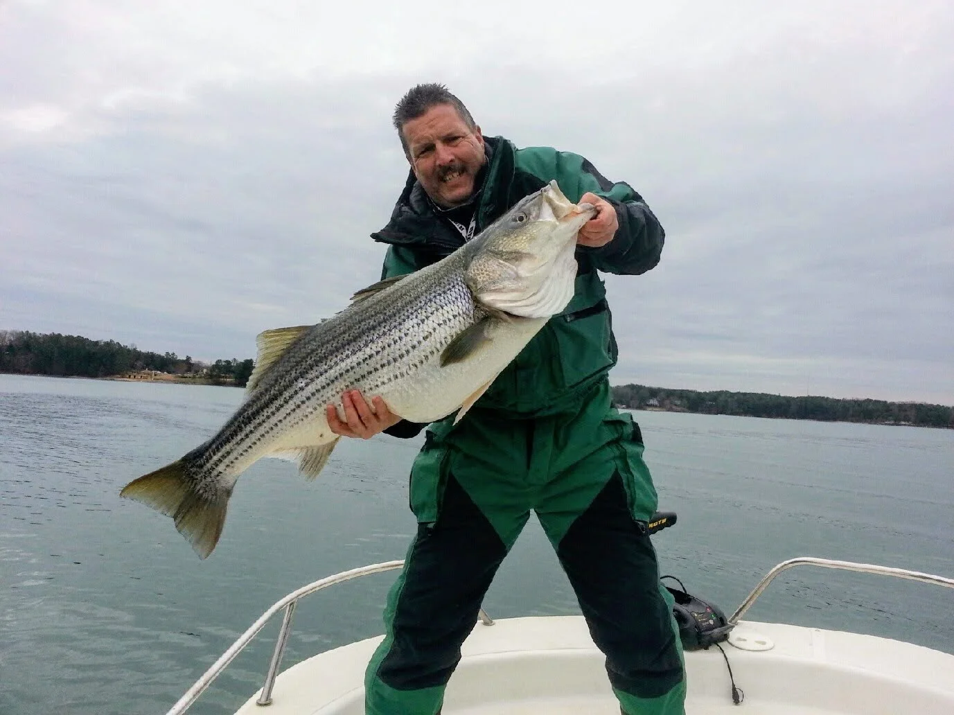 Captain Robert Eidson with a trophy striper